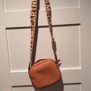 100% Authentic-Stella McCartney Logo Crossbody Eco/Vegan Leather in Camel